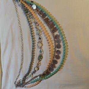 Layered, beaded and metallic necklace